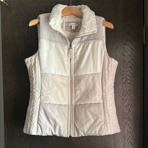 Coldwater Creek Tan Quilted Vest with High Collar